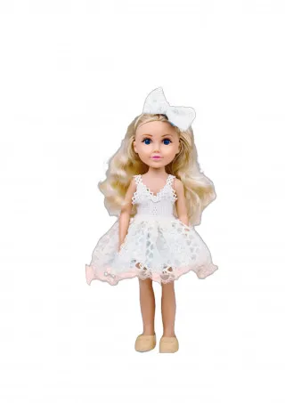 Cute&Cool lutka Blondy bela haljina, 30cm 