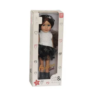 Cute&Cool lutka Brunette crna suknjica, 30cm 