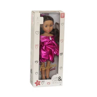 Cute&Cool lutka Brunette roze haljina, 30cm 