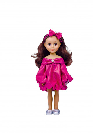 Cute&Cool lutka Brunette roze haljina, 30cm
