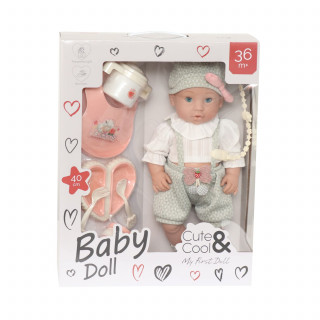 Cute&Cool lutka beba sa priborom za jelo, 40cm