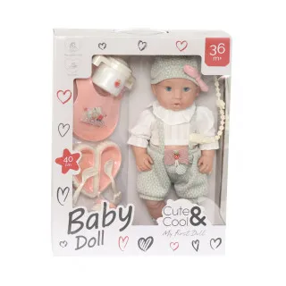 Cute&Cool lutka beba sa priborom za jelo, 40cm 