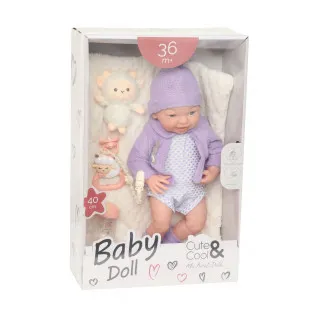 Cute&Cool lutka beba sa igračkicama lila, 40cm 