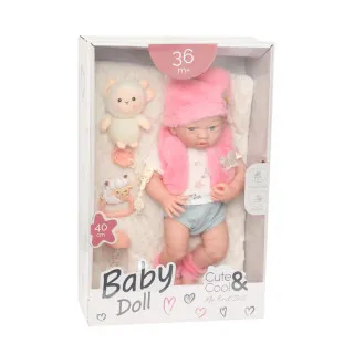 Cute&Cool lutka beba sa igračkicama roze, 40cm 