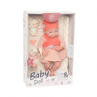 Cute&Cool lutka beba sa igračkom narandžasta, 40cm