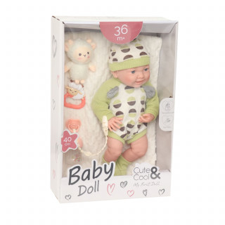 Cute&Cool lutka beba sa igračkom zelena, 40cm