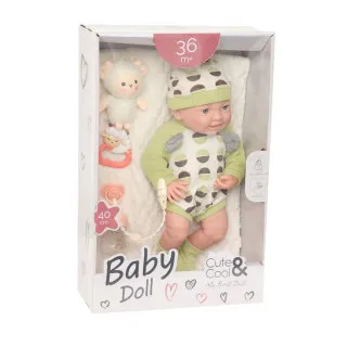 Cute&Cool lutka beba sa igračkom zelena, 40cm 