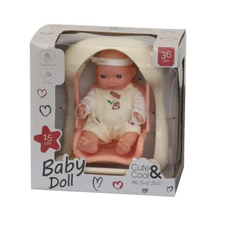 Cute&Cool lutka beba u ljulji, 15cm 