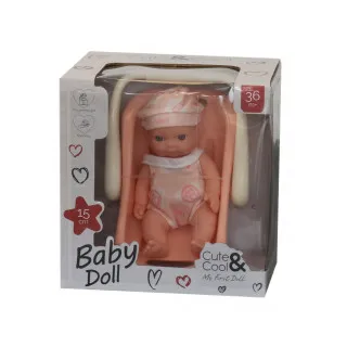 Cute&Cool lutka beba u sedištu, 15cm 