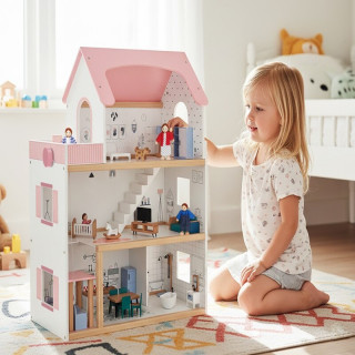 Cute&Cool drvena igračka kućica za lutke velika 