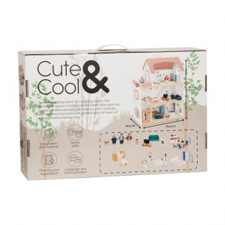 Cute&Cool drvena igračka kućica za lutke velika 