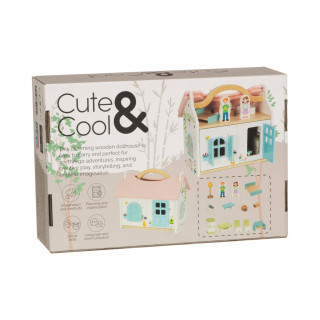 Cute&Cool drvena igračka nosiva kućica za lutke 