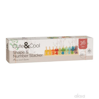Cute&Cool drvena igračka oblici i brojevi slaganje 