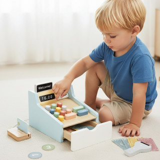 Cute&Cool drvena igračka kasa sa dodacima 