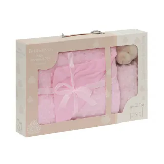 Lillo&Pippo set ćebe i plišana igračka, roze 