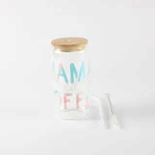 Be Cute Staklena čaša sa slamčicom, coffee 