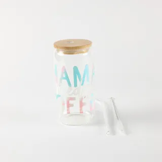 Be Cute Staklena čaša sa slamčicom, coffee 