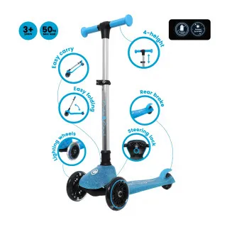 Cute&Cool svetleći sklopivi trotinet Galaxy Blue 