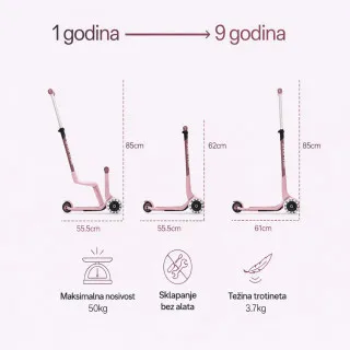 Smarttrike Xtend Mini trotinet 4u1 roze 