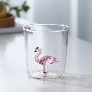 Cute&Cool HOME staklena čaša sa flamingosom,400ml 
