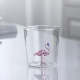 Cute&Cool HOME staklena čaša sa flamingosom,400ml 