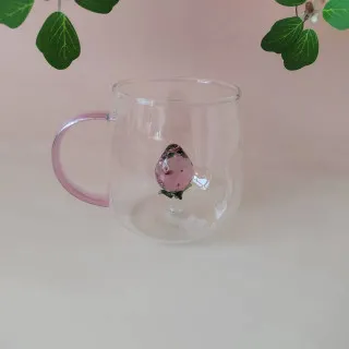 Cute&Cool HOME staklena šolja sa jagodom, 400ml 