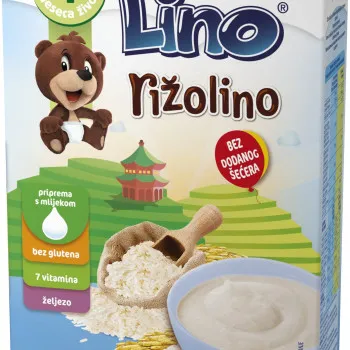 Lino bezmliječna instant kaša rižolino 150g 