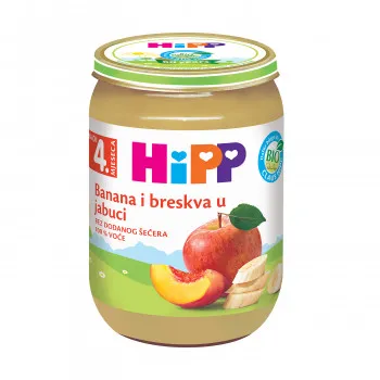 Hipp kašica banana i breskva u jabuci 190g 