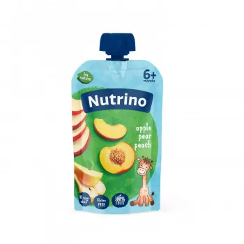 Nutrino pouchers jabuka, kruška i breskva 100g 