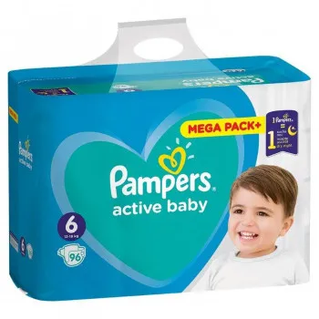 Pampers pelene active baby mega box 6 extra large 13-18kg 96kom 