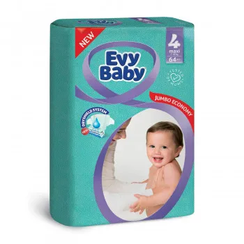 Evy baby pelene jumbo 4 maxi 8-18kg 64kom 