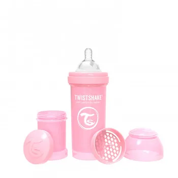 TS flašica anti-colic 260ml pastelna roze 