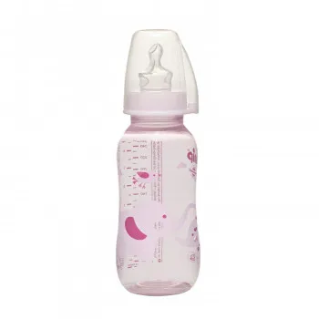 NIP pp flašica Trendy Girl 250ml sa silikonskom cuclom za mlijeko 0-6 