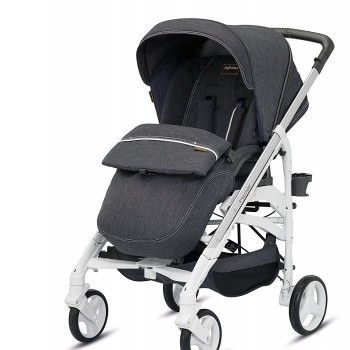 Inglesina kolica za bebe Trilogy, sa jednom ručkom, beli ram, denim 