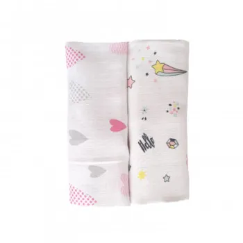 Baby Textil tetra pelena 2u1,muslin,80x90cm 