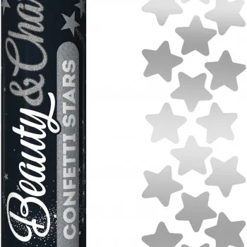 Konfeti pneumatski stars srebro  30 cm 