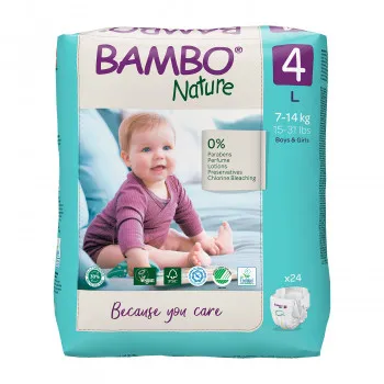 Bambo pelene Nature Eco Friendly 4, 7-14 kg, 24 kom 