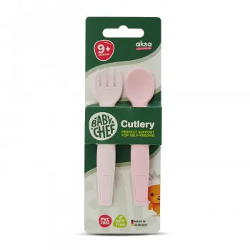 Baby Chef set kašika+viljuška roze 2kom 