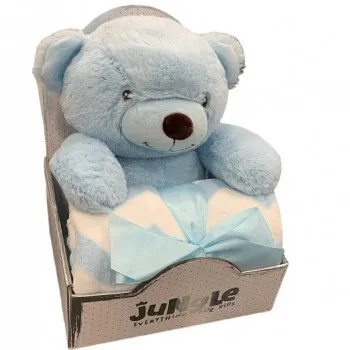 Jungle Baby ćebe igračka Bear Blue 