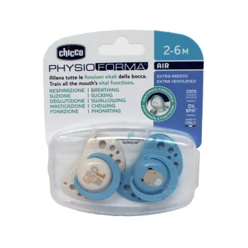 Chicco duda Physio Air sil. plava, 2-6m, 2kom 