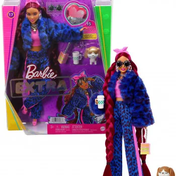 Barbie lutka extra -  Blue Leopard suit 
