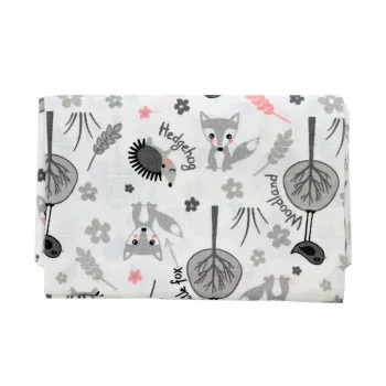 Lillo&Pippo muslin pelena 75x75cm, Šuma siva 