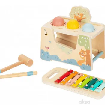 Cute&Cool drvena igračka muzička klupa sa čekićem 