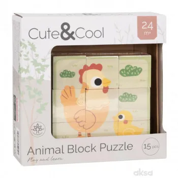 Cute&Cool drvena igračka slagalica blokovi 