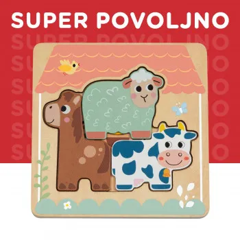 Cute&Cool drvena igračka višesl. umetaljka farma 