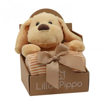 Lillo&Pippo ćebe sa igračkom kuca braon 