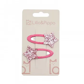 Lillo&Pippo šnalice za kosu zvezdice pink 