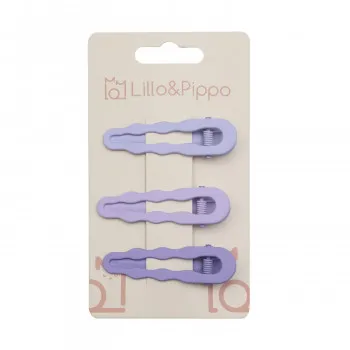 Lillo&Pippo šnalice za kosu 3/1 basic ljubičaste 