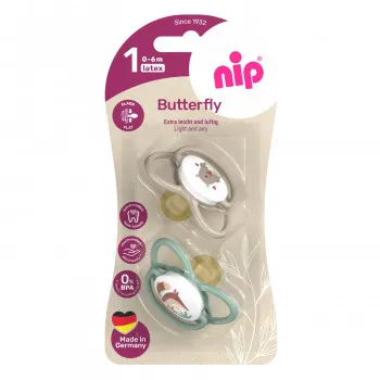 Nip Butterfly laža, kaučuk, mix boja, 0-6m 
