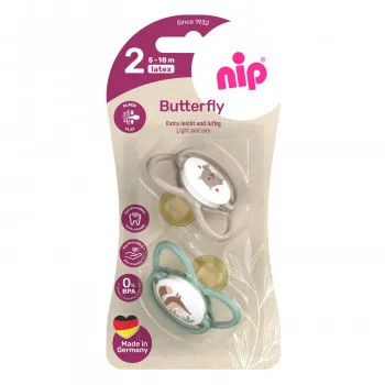 Nip Butterfly laža, kaučuk, mix boja, 5-18m 